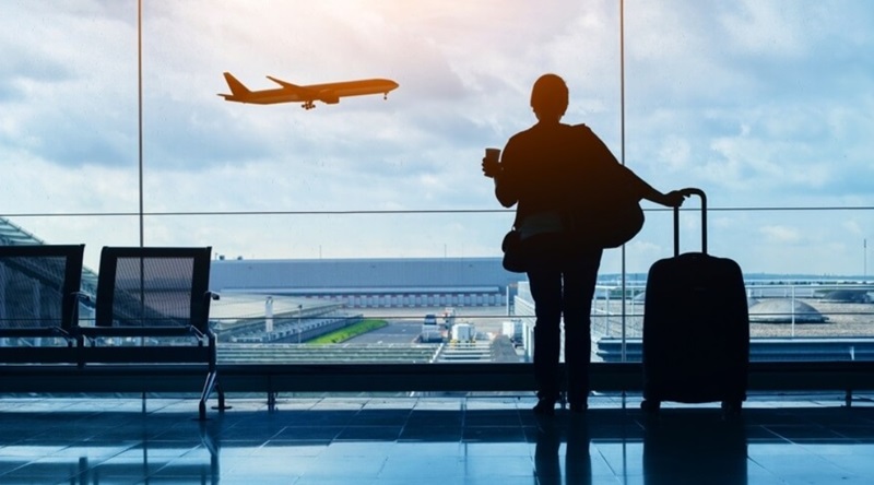 woman passenger waiting in airport